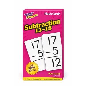 Trend Enterprises Subtraction Flash Cards 13-18 Self Checking 99 pc Set Ages 6+